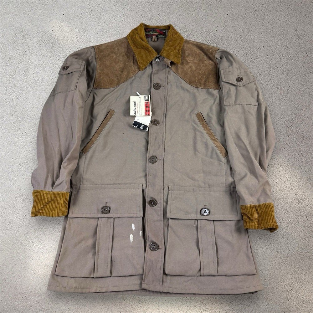 NWT Vintage 60s 10X Canvas Bird Hunting Jacket Men's Small Cord Collar Coat